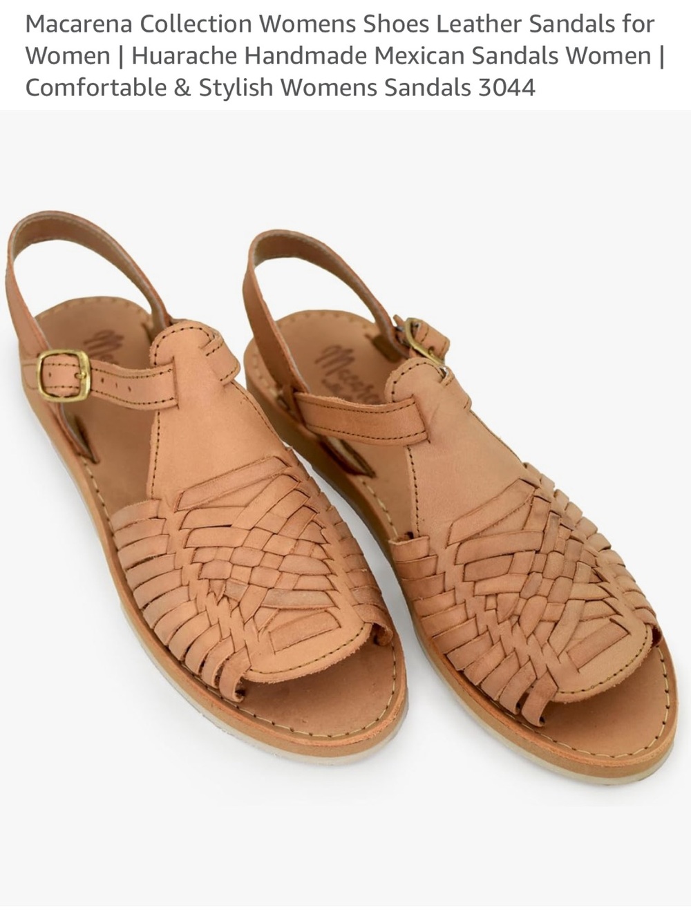 Macarena Tan Leather Huarache Sandals for Women